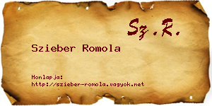 Szieber Romola névjegykártya